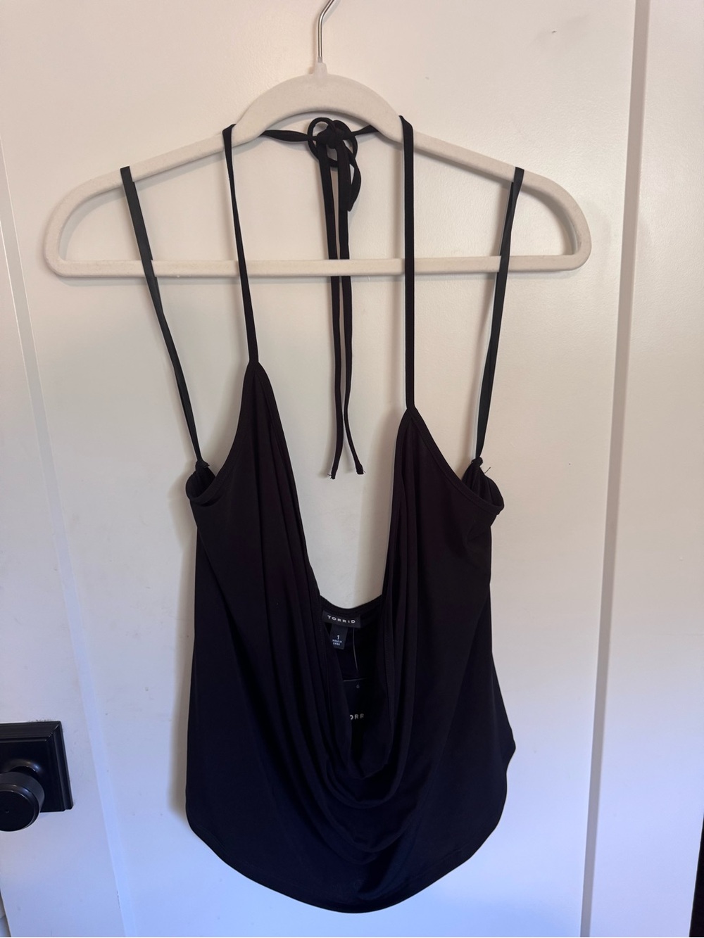 torrid Black Draped Halter Cowl Neck Camisole
